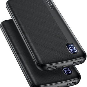 GETIHU Portable Charger, 2-Pack Slimmest 10000mAh USB C Triple 2.4A High-Speed